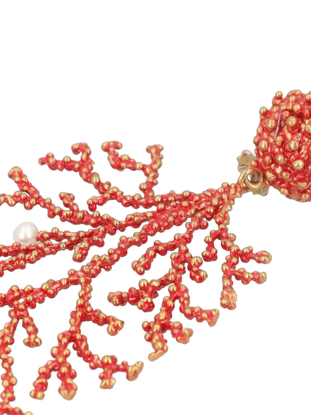 Vintage Daniela De Marchi coral earrings - Goud