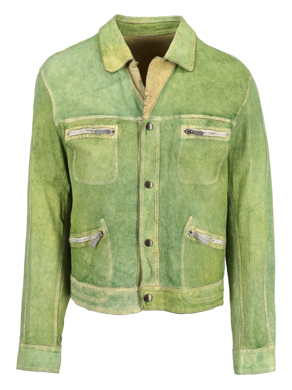 Vintage leatherr jacket | Green | Image 1