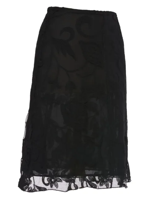 Giorgio Armani Pre-Owned floral-lace mini skirt 