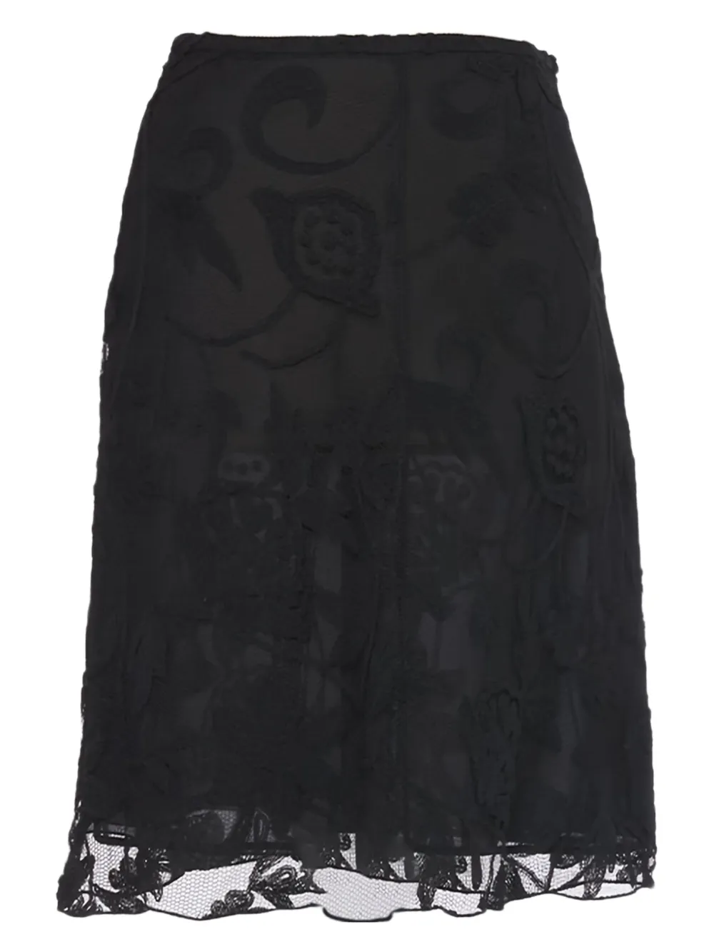 Giorgio Armani Pre-Owned Mini-rok met bloemenkant - Zwart