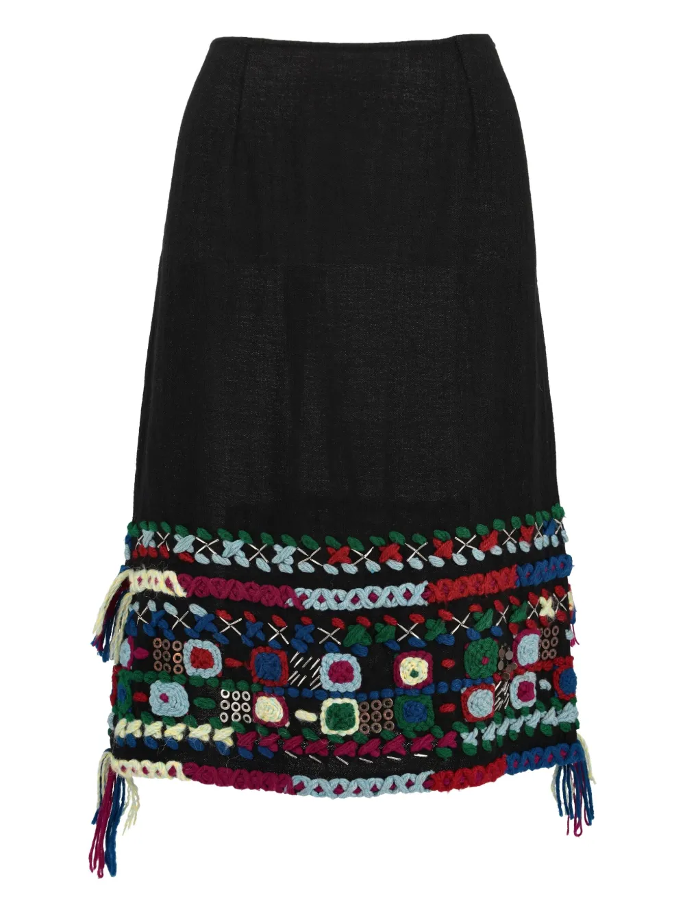 Fendi Pre-Owned wool midi skirt | Black | Image 1