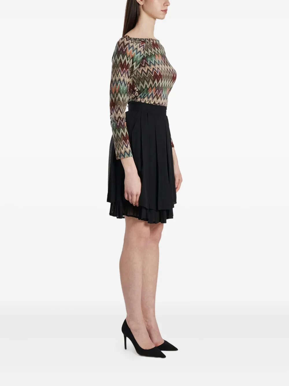 Sportmax Vintage 2000s pre-owned plooirok - Zwart
