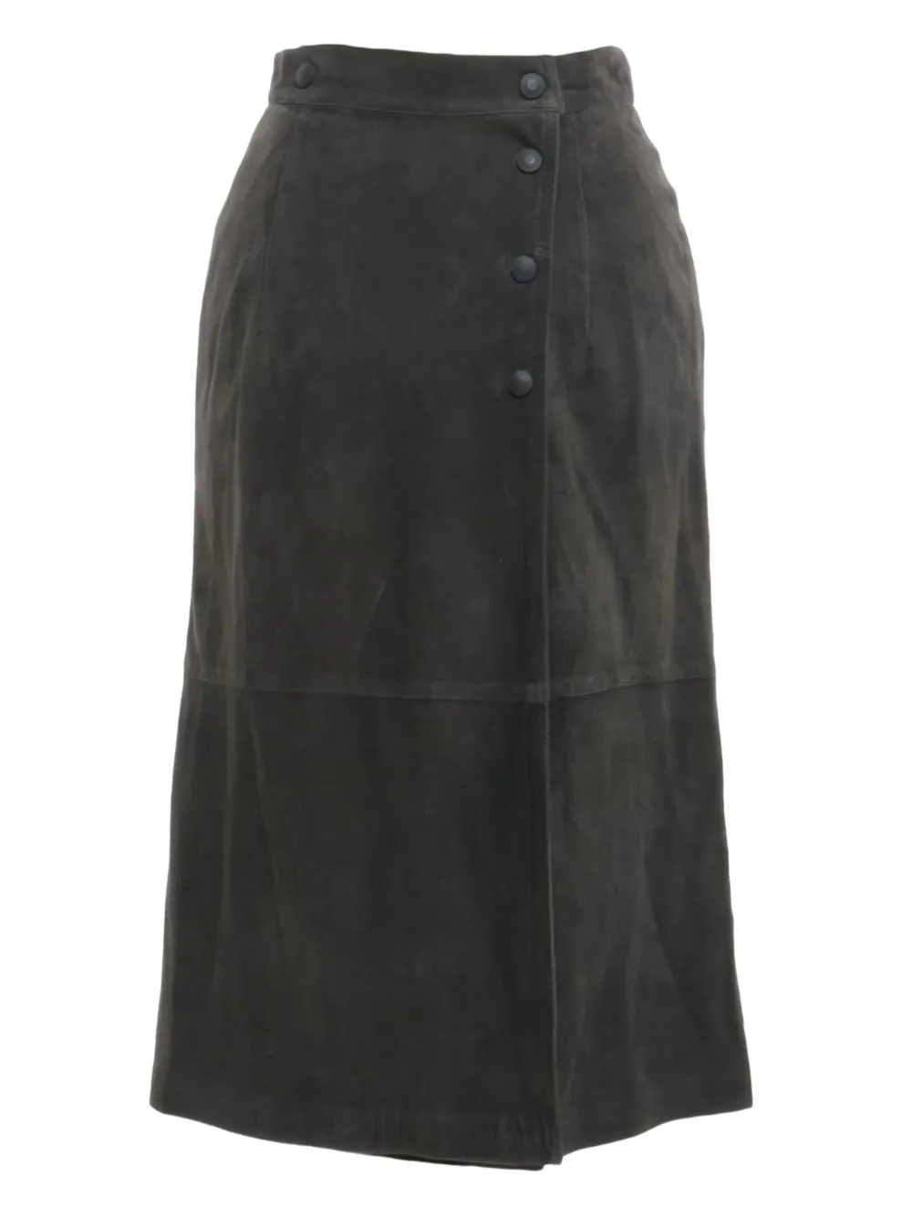 Gianfranco Ferré Pre-Owned 1990s suede midi skirt | Grey | Image 1