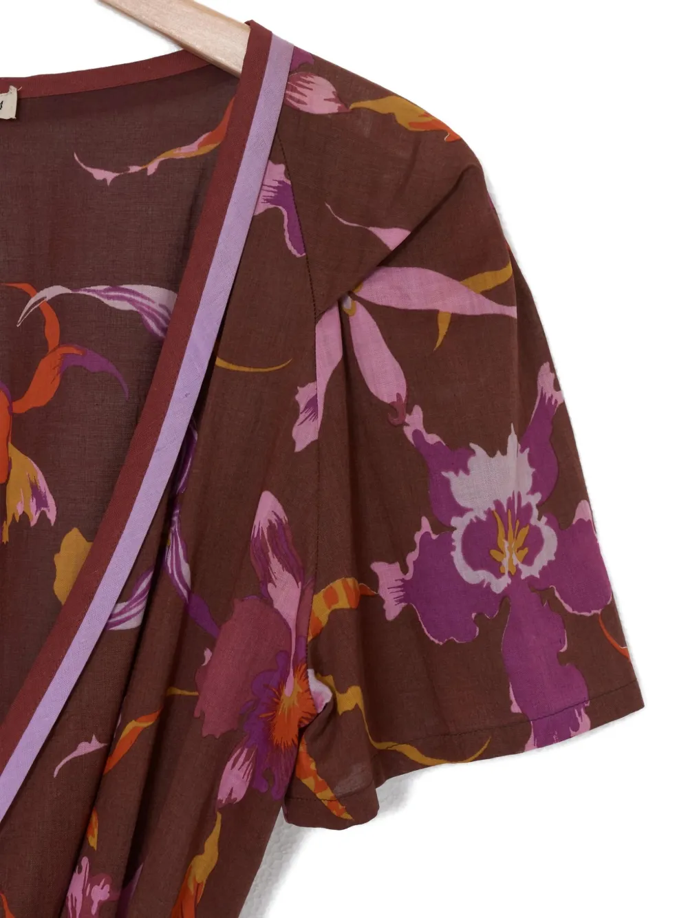 Pre-owned Ken Scott Vintage 1970 Floral-print Dress In Red