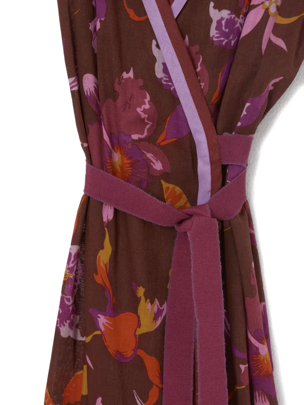 Pre-owned Ken Scott Vintage 1970 Floral-print Dress In Red