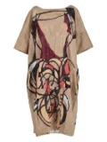 Marni Pre-Owned 2000s graphic-print midi dress - Neutrals