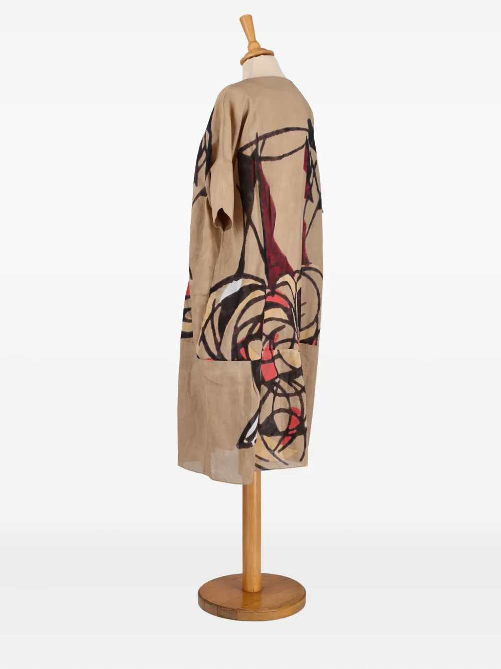 Pre-owned Marni 2000s Graphic-print Midi Dress In Neutral