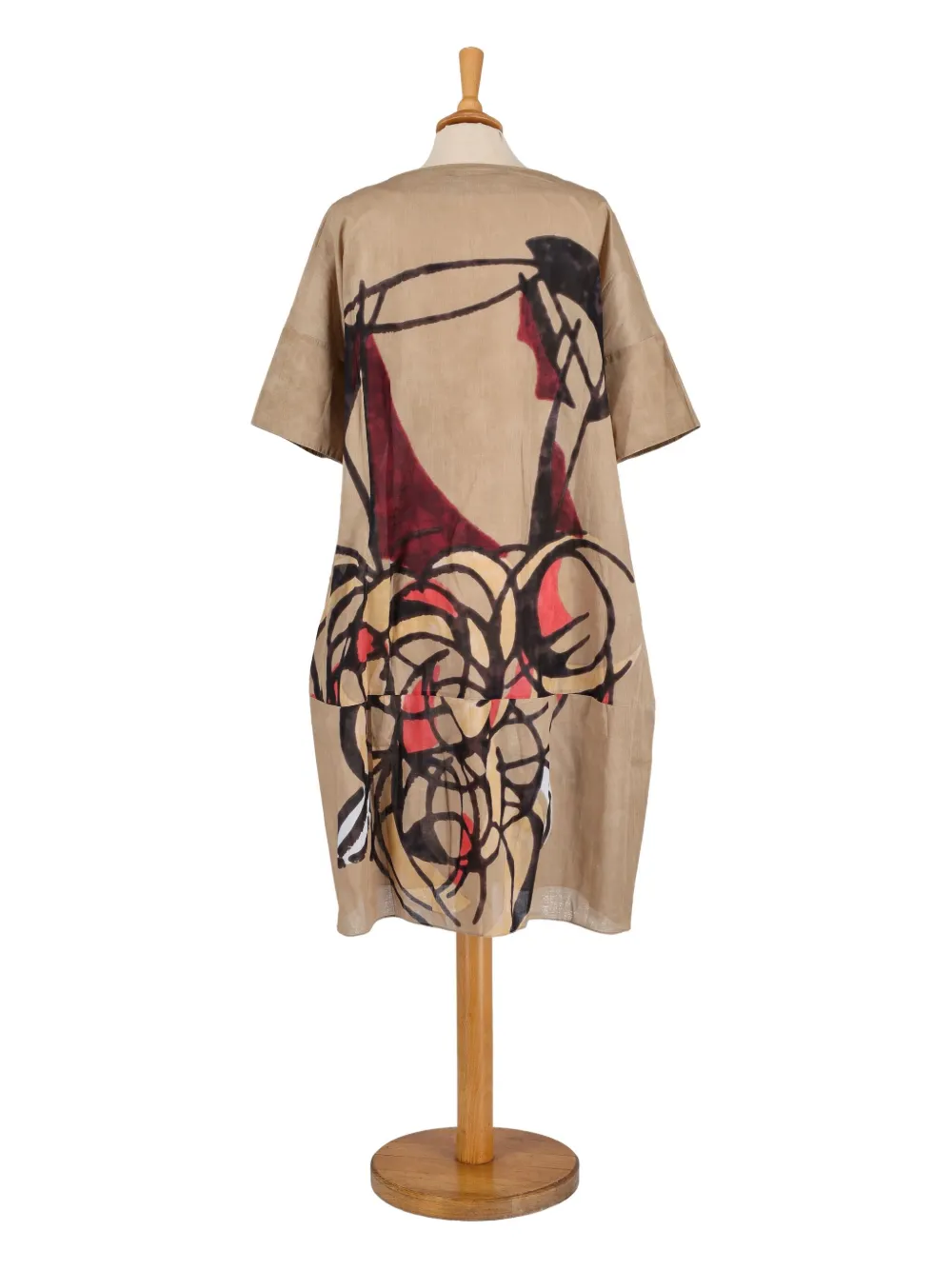 Marni Pre-Owned 2000s graphic-print midi dress - Beige