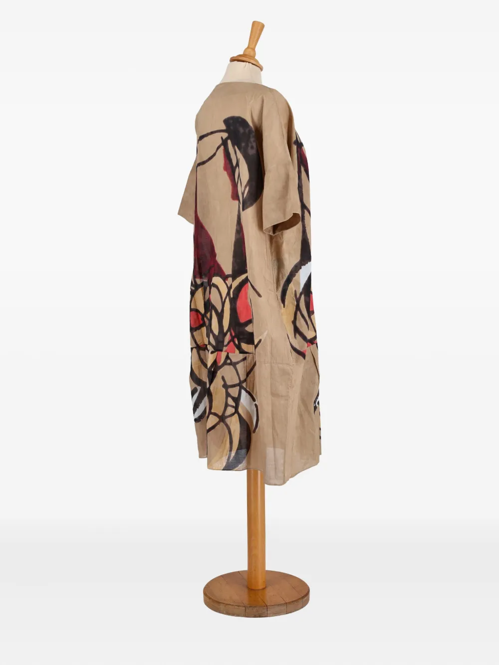 Pre-owned Marni 2000s Graphic-print Midi Dress In Neutral