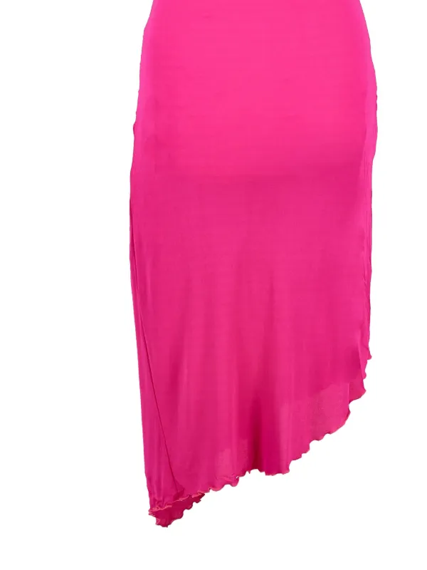 open lace back dress 2008 Emmanuel Ungaro Blush-Pink Silk Floral Applique Trained Gown