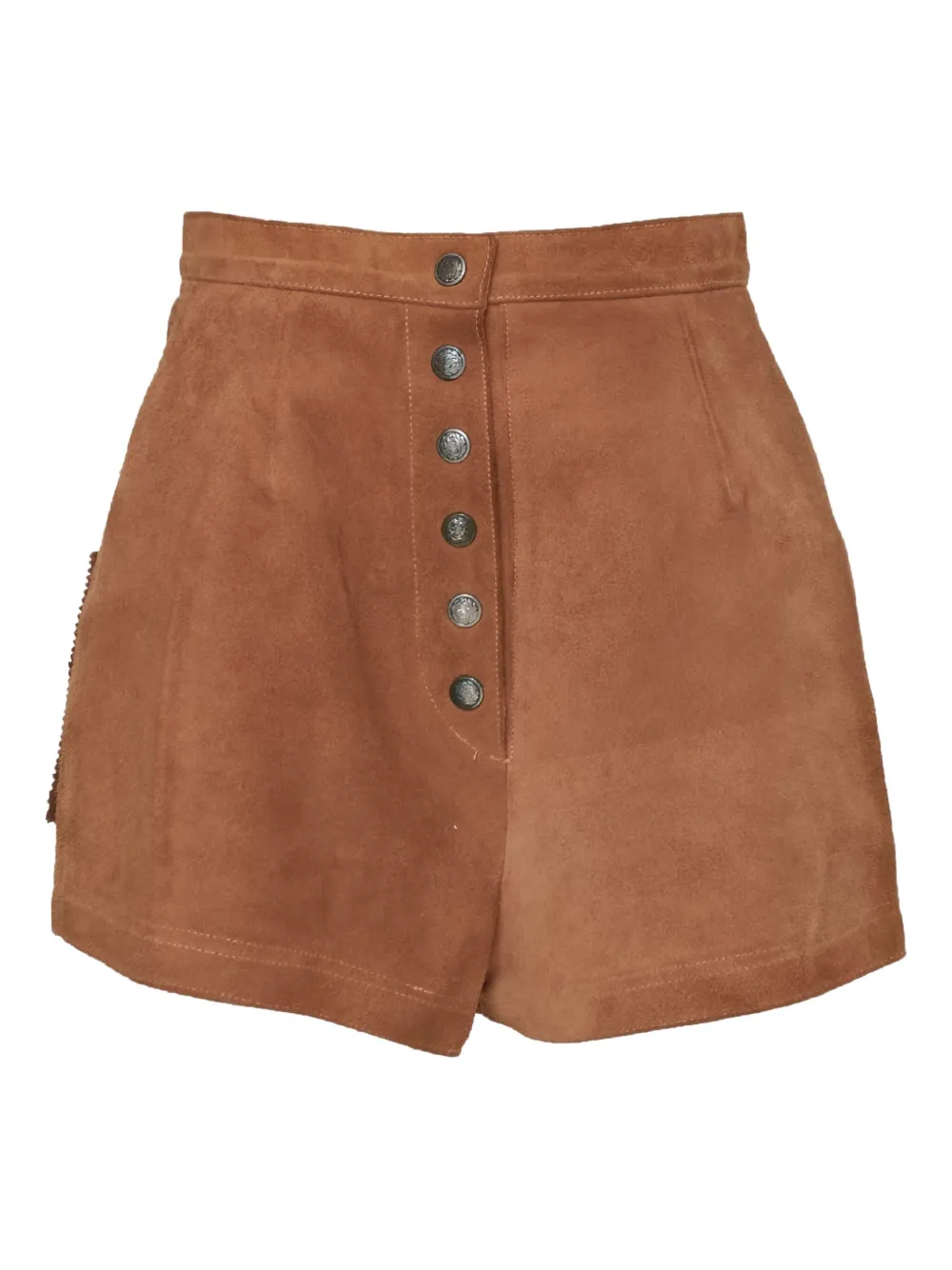 Vintage short pre-owned en daim (années 1970) | marron | Image 1
