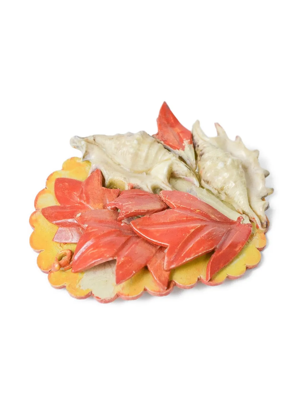 1980s leaves brooch
