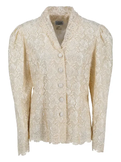 Vintage pre-owned floral-lace jacket