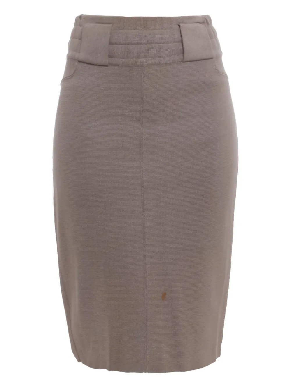 Pre-owned Alaïa 1980s Pencil Midi Skirt In Neutral