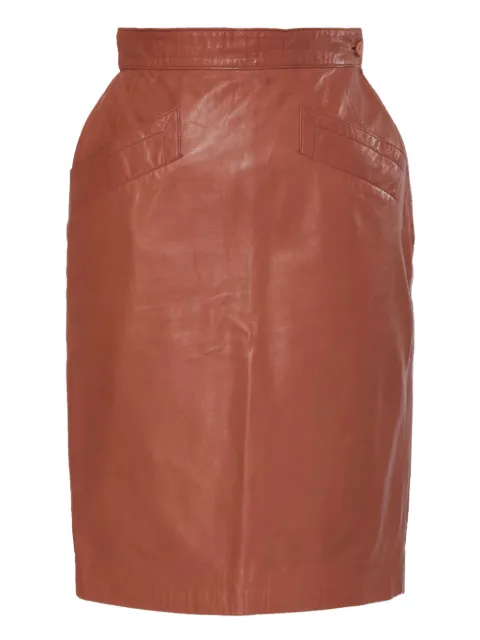 Vintage leather midi skirt