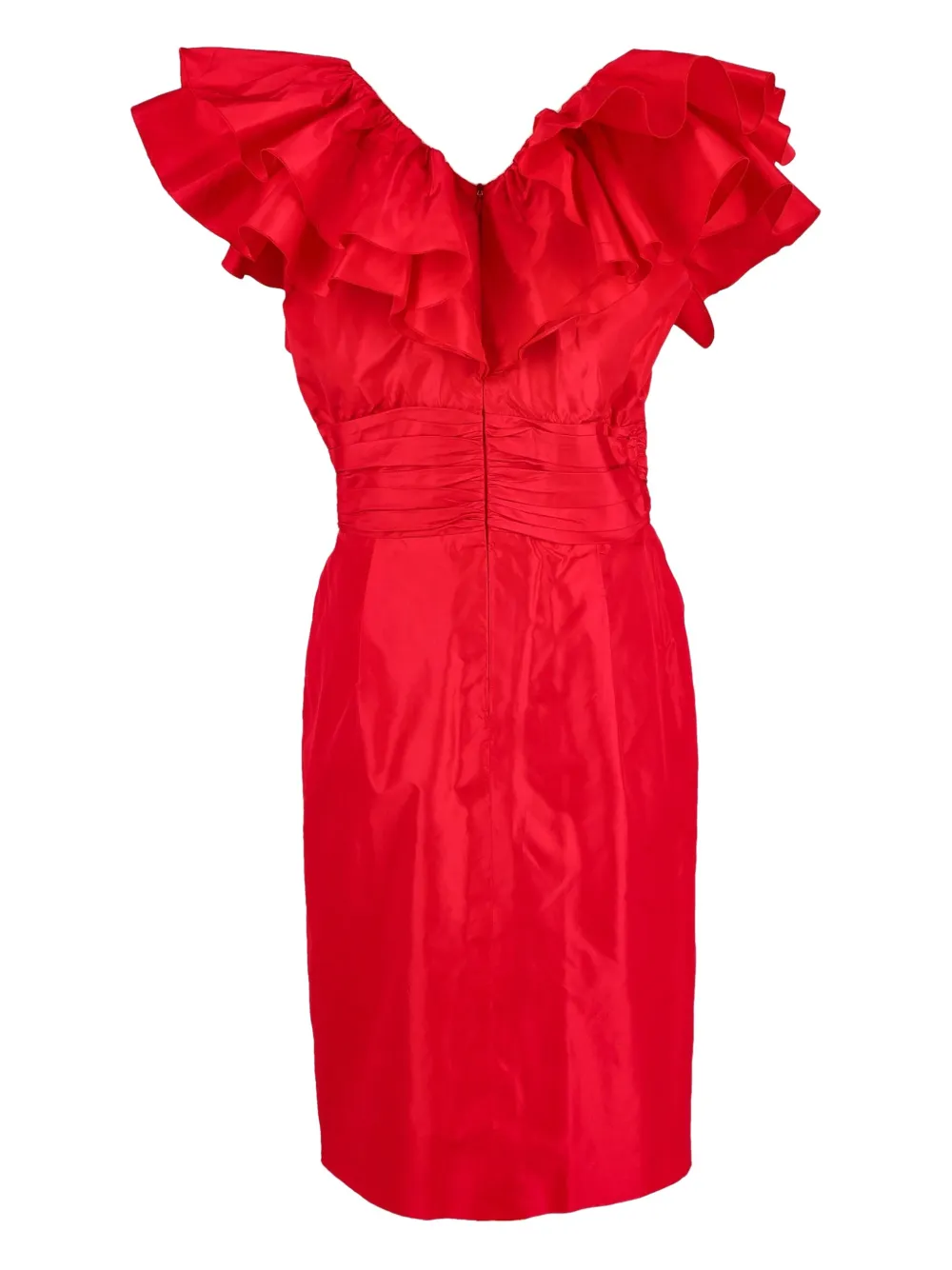 Azzaro Vintage Jurk met ruches - Rood