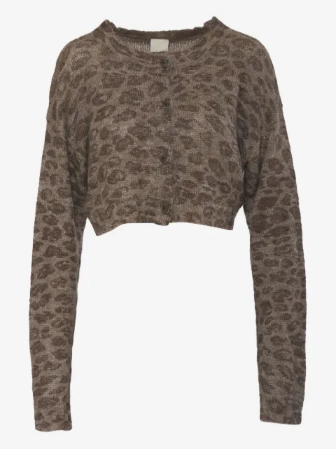 Krizia Pre-Owned leopard-print cropped cardigan