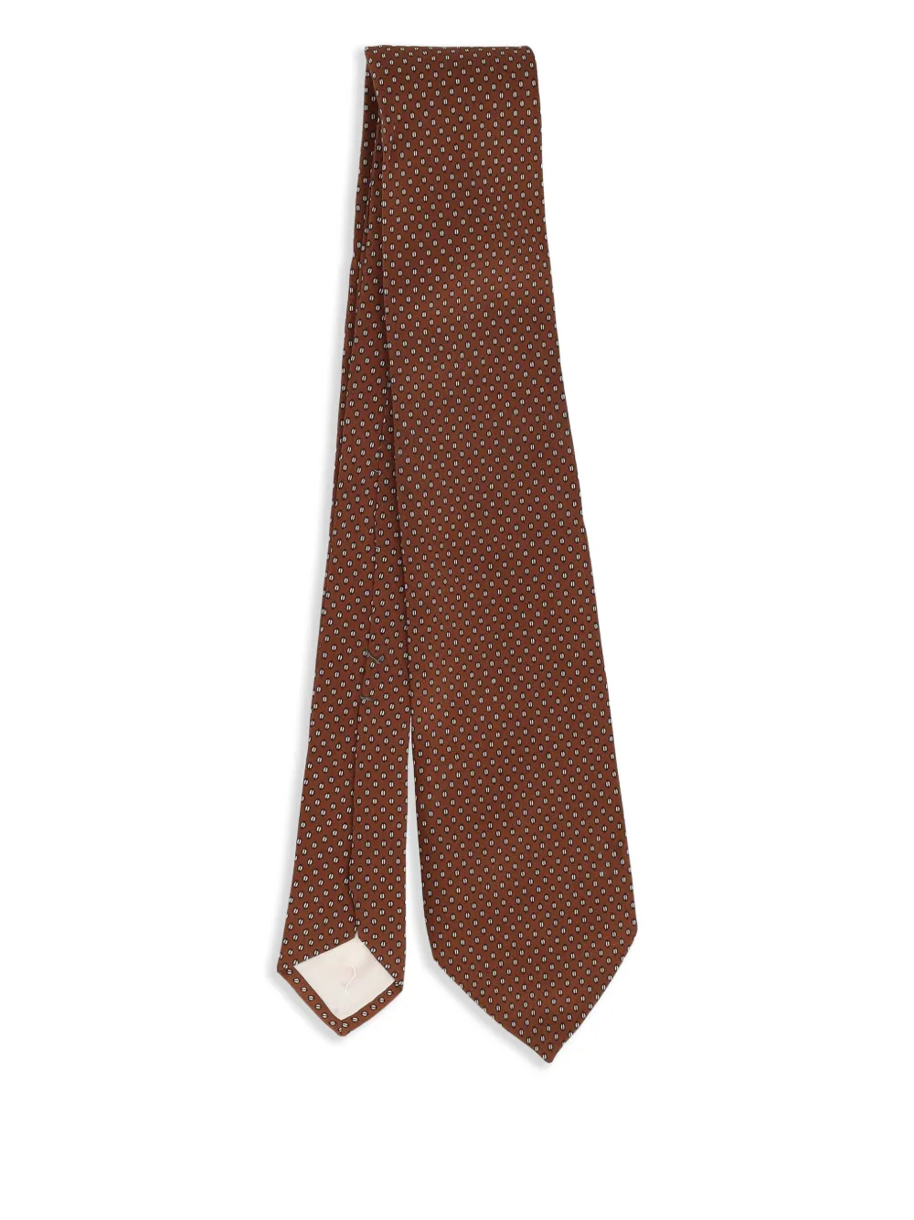 Saint Laurent Pre-Owned polka dot-print tie | Brown | Image 1