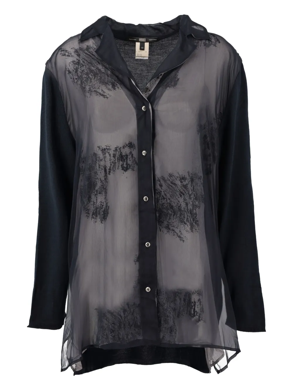 Gianfranco Ferré Pre-Owned camisa de seda a capas | azul | Image 1