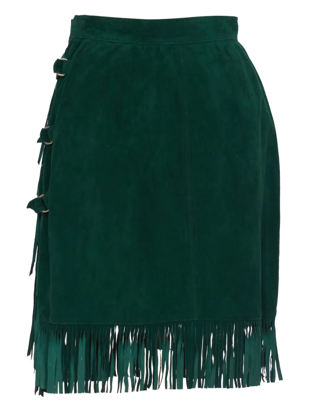 Vintage Pre-owned suède rok - Groen