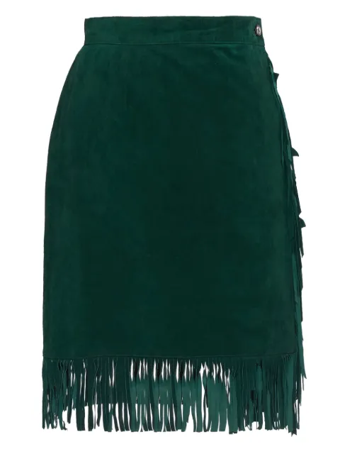 Vintage pre-owned suede midi skirt