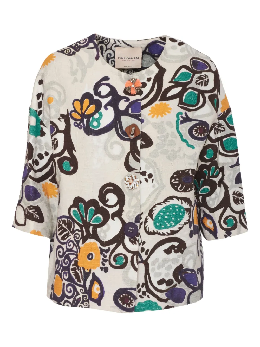 Erika Cavallini  veste à fleurs | blanc | Image 1