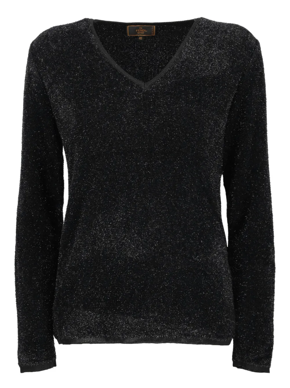 Fendi Pre-Owned lurex-detail sweater | Black | Image 1