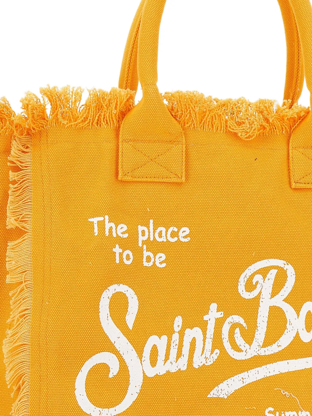 MC2 Saint Barth Vanity shopper met franje en logo Oranje