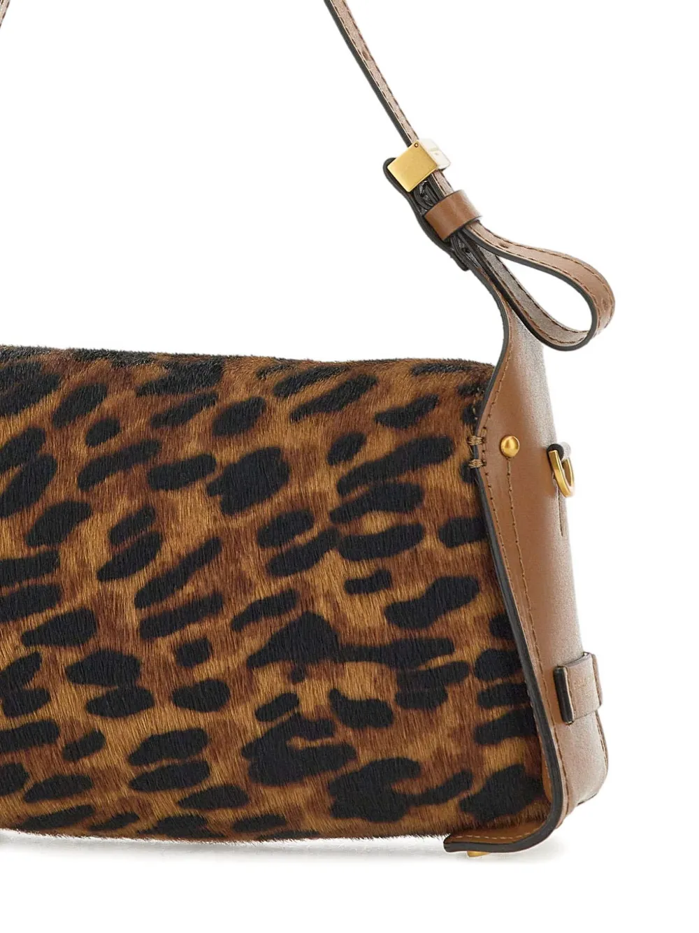 GIANNI CHIARINI Penelope tas met luipaardprint en handgreep Bruin