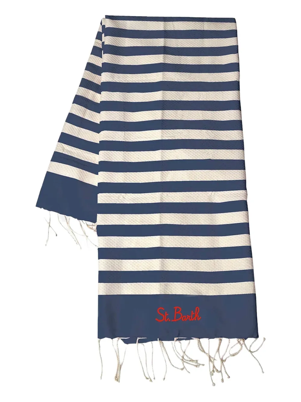MC2 Saint Barth striped fringed towel | Blue | Image 1