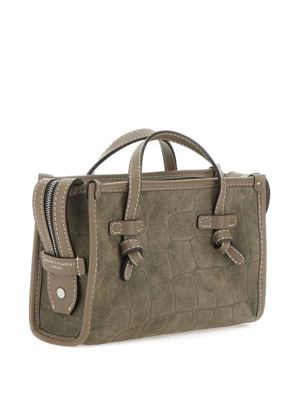 GIANNI CHIARINI Marcella Joy crocodile-effect knotted tote bag Groen