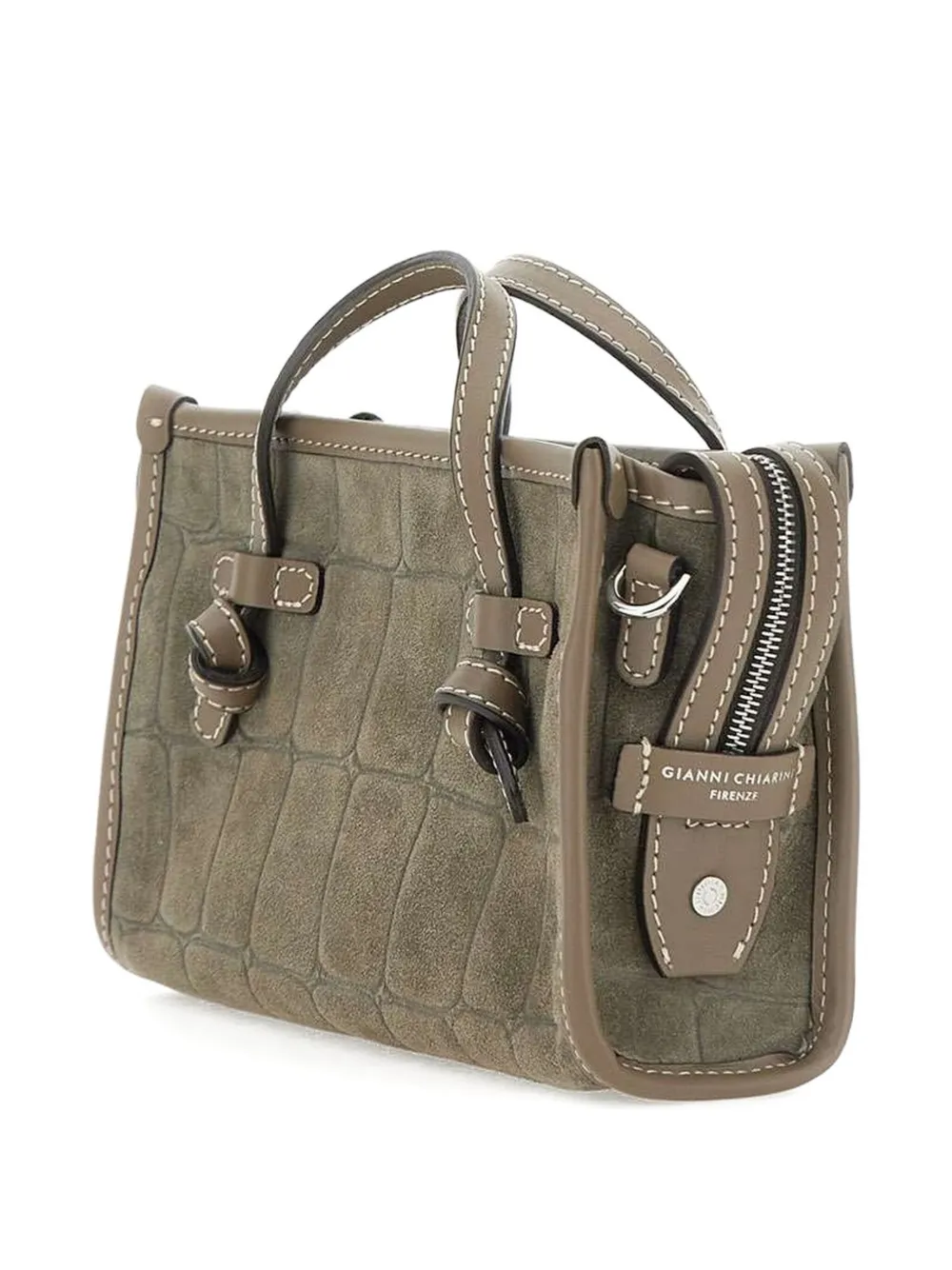 GIANNI CHIARINI Marcella Joy crocodile-effect knotted tote bag Groen
