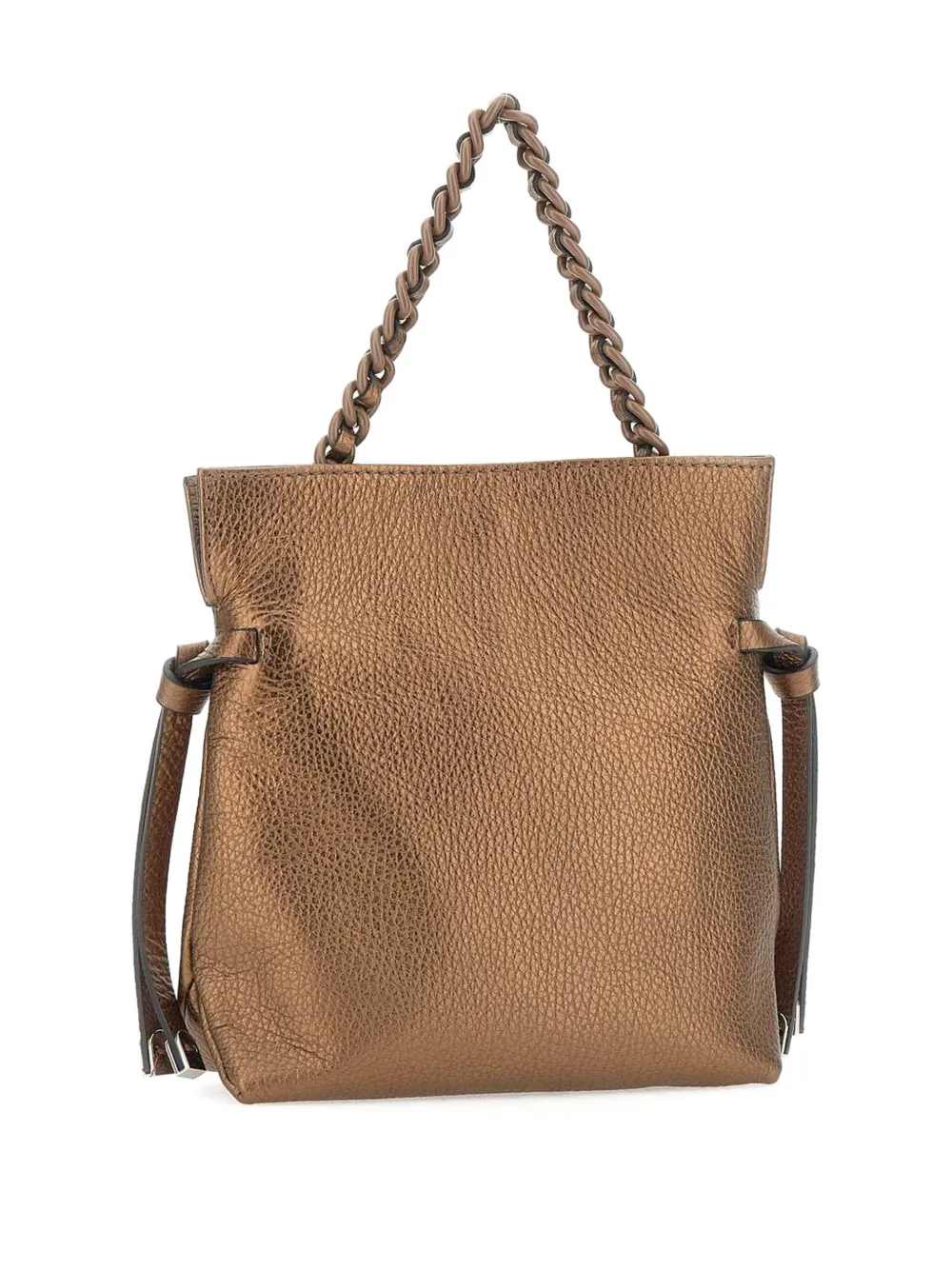 GIANNI CHIARINI Metallic schoudertas met handgreep - Bruin