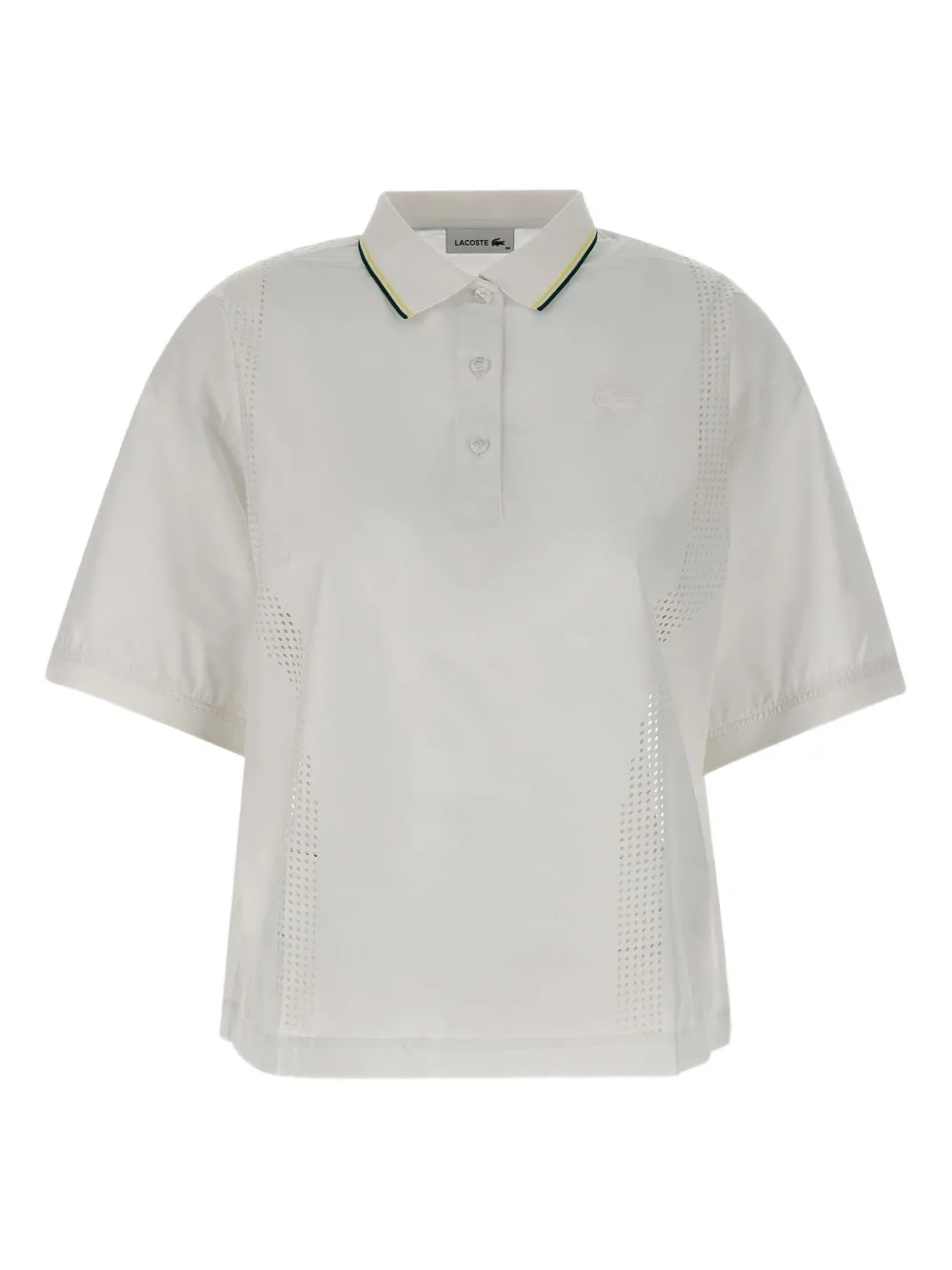 Lacoste geperforeerd poloshirt Wit