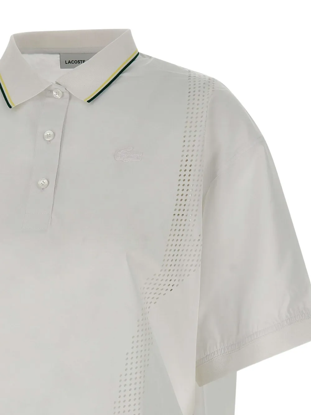 Lacoste geperforeerd poloshirt Wit