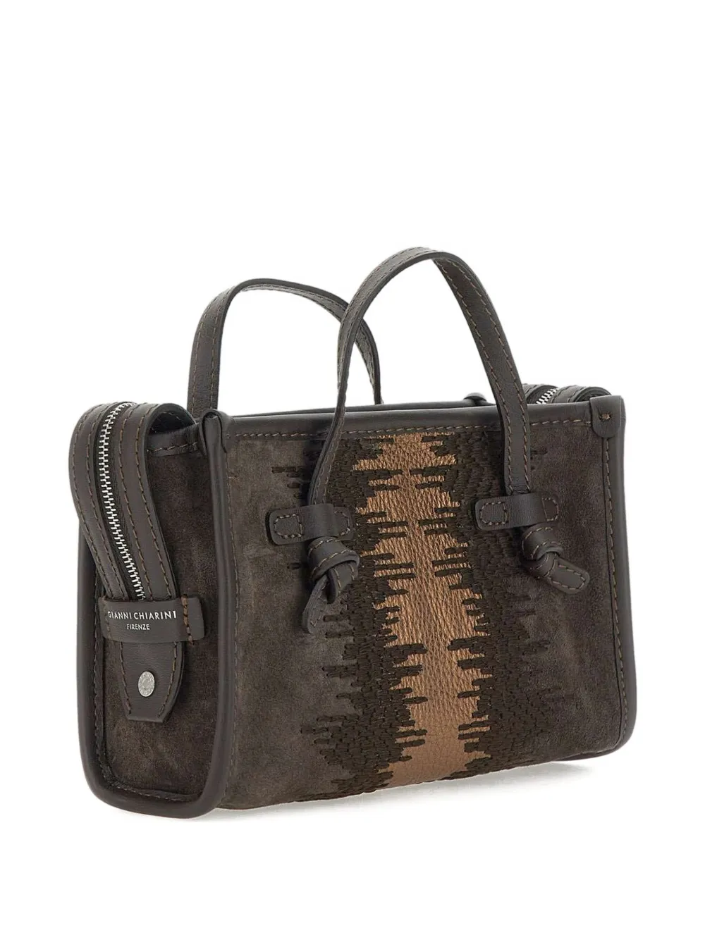 GIANNI CHIARINI Marcella Joy knotted suede tote bag Bruin