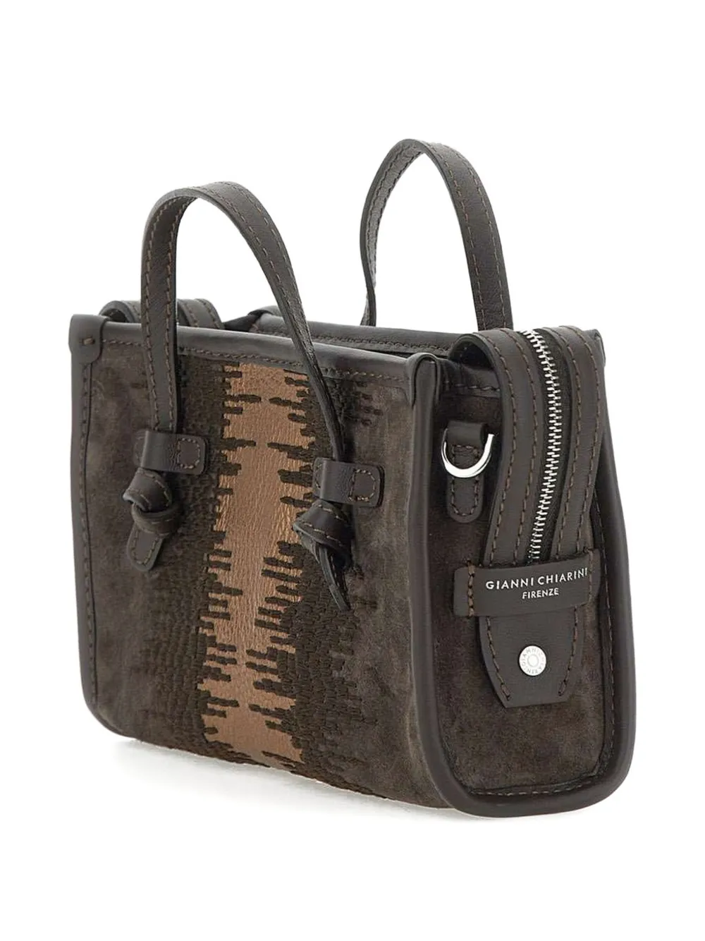 GIANNI CHIARINI Marcella Joy knotted suede tote bag Bruin