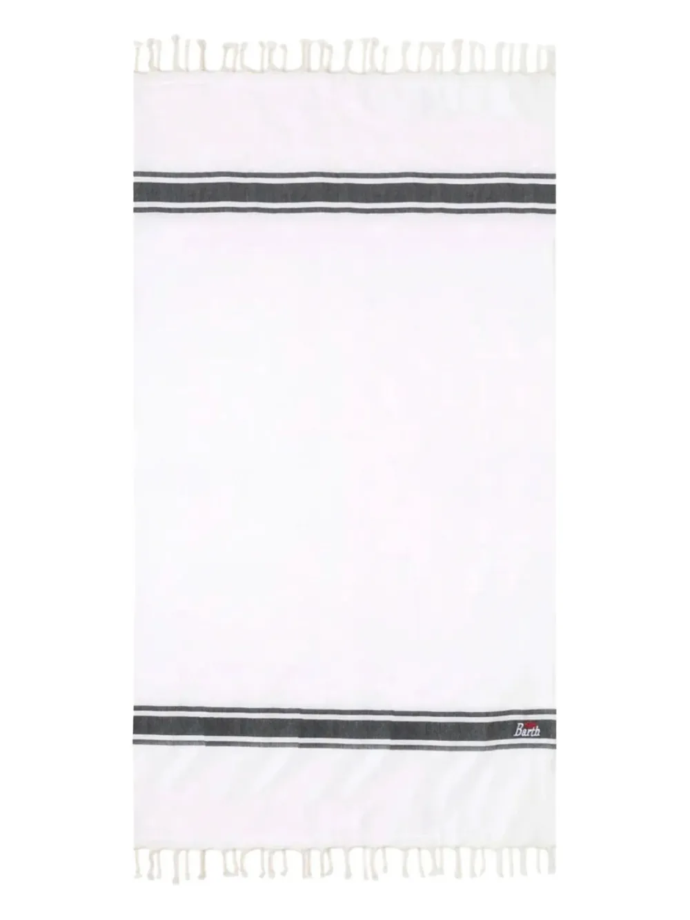 MC2 Saint Barth striped fringed towel | White | Image 1