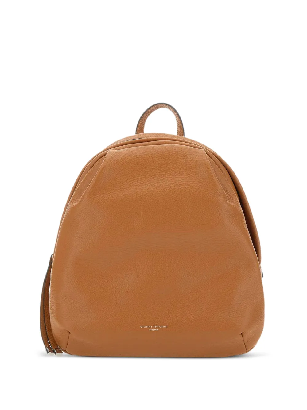GIANNI CHIARINI Emanuela pleated-detail leather backpack Bruin