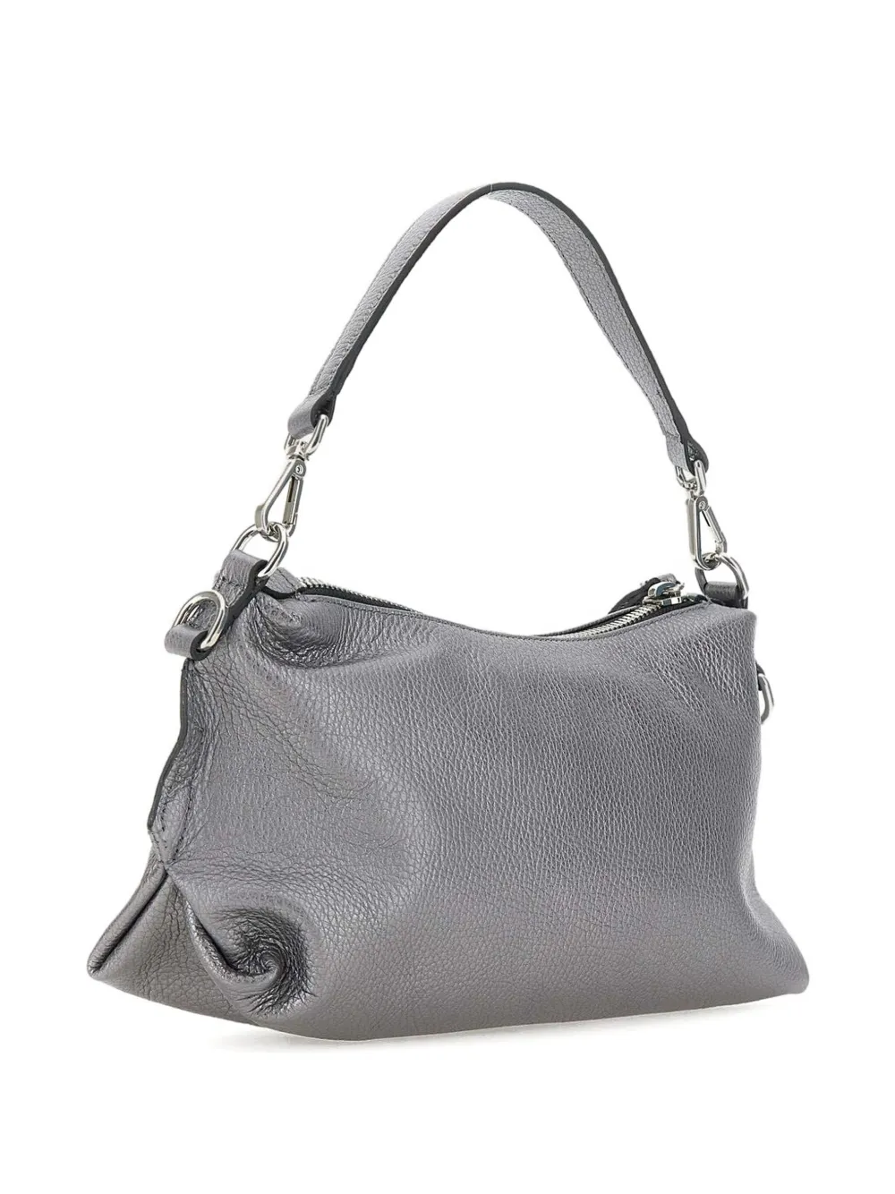 GIANNI CHIARINI metallic-leather top-handle shoulder bag Zilver