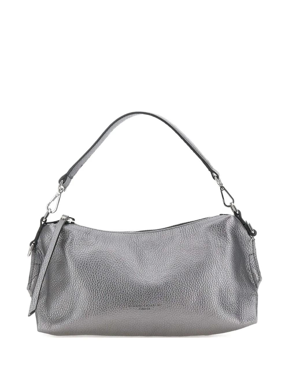 GIANNI CHIARINI metallic-leather top-handle shoulder bag Zilver
