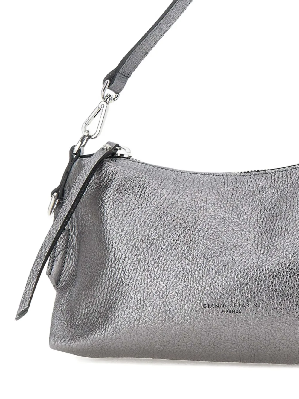 GIANNI CHIARINI metallic-leather top-handle shoulder bag Zilver