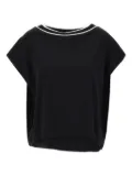 kaos stripe-trim T-shirt - Black