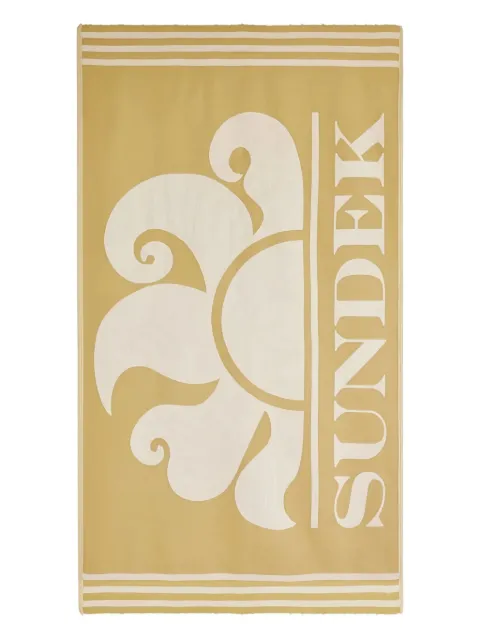 Sundek jacquard-logo beach towel