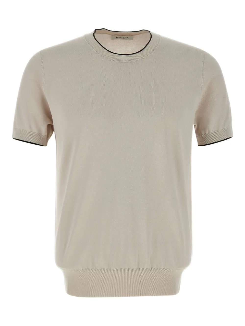 Kangra playera tejida de canalé con cuello redondo | neutro | Image 1