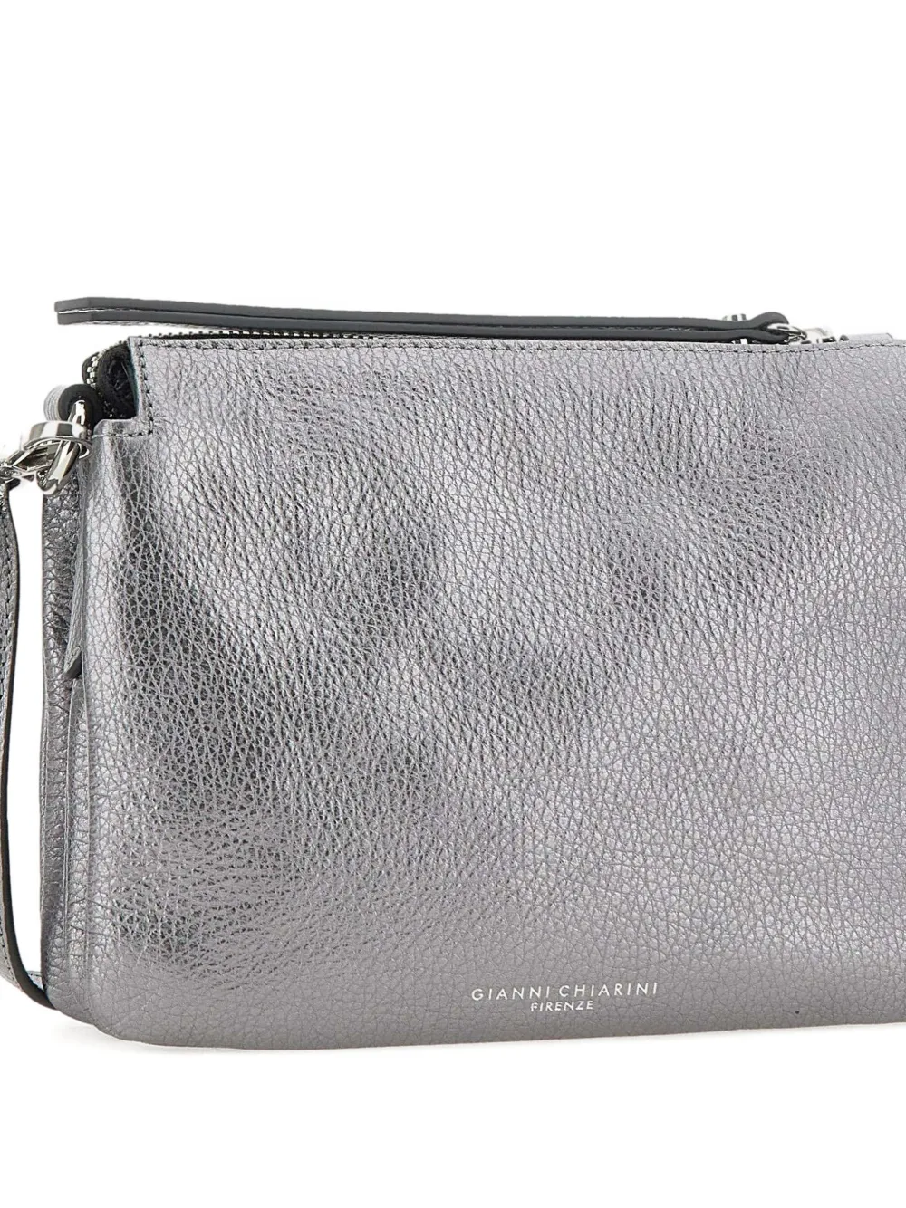 GIANNI CHIARINI Leren crossbodytas Zilver