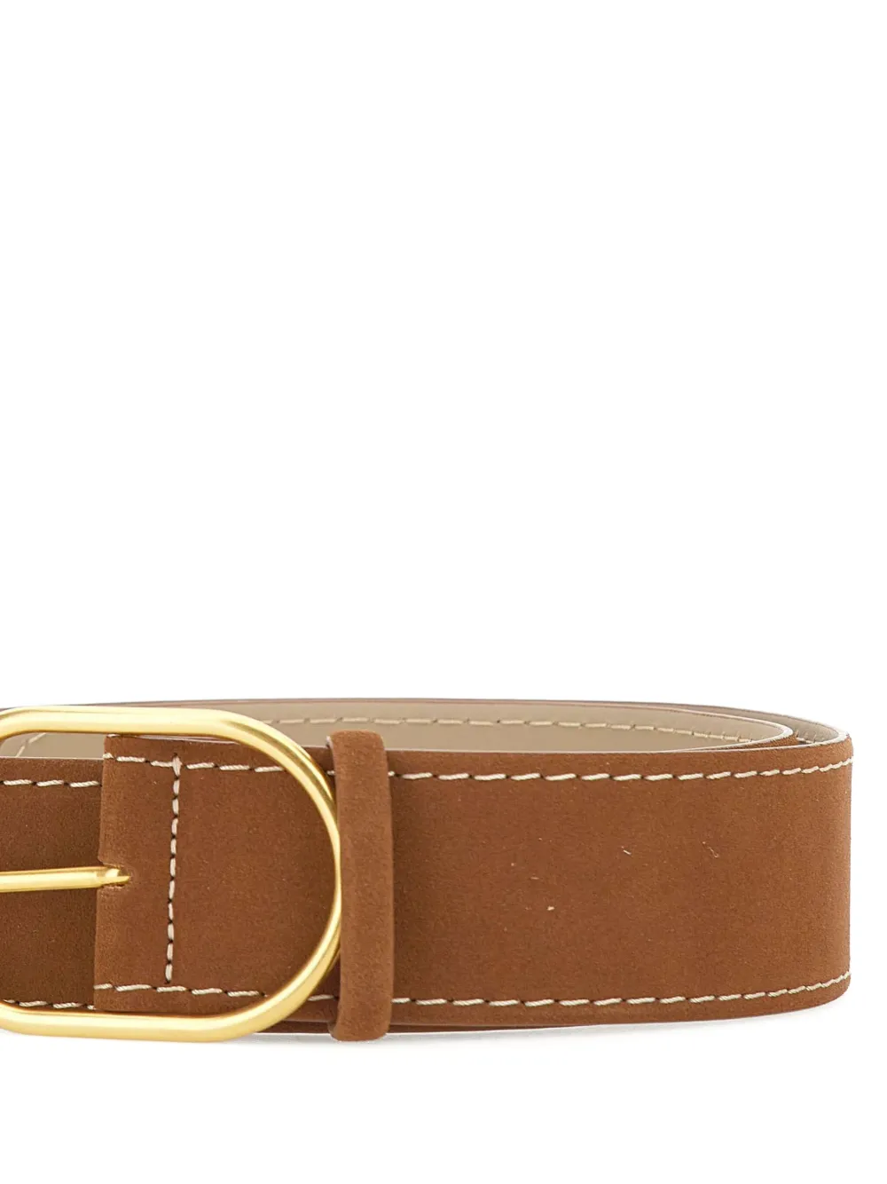 GIANNI CHIARINI oval-buckle suede belt Bruin