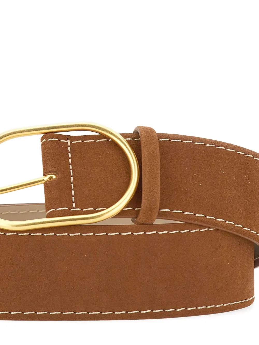 GIANNI CHIARINI oval-buckle suede belt Bruin