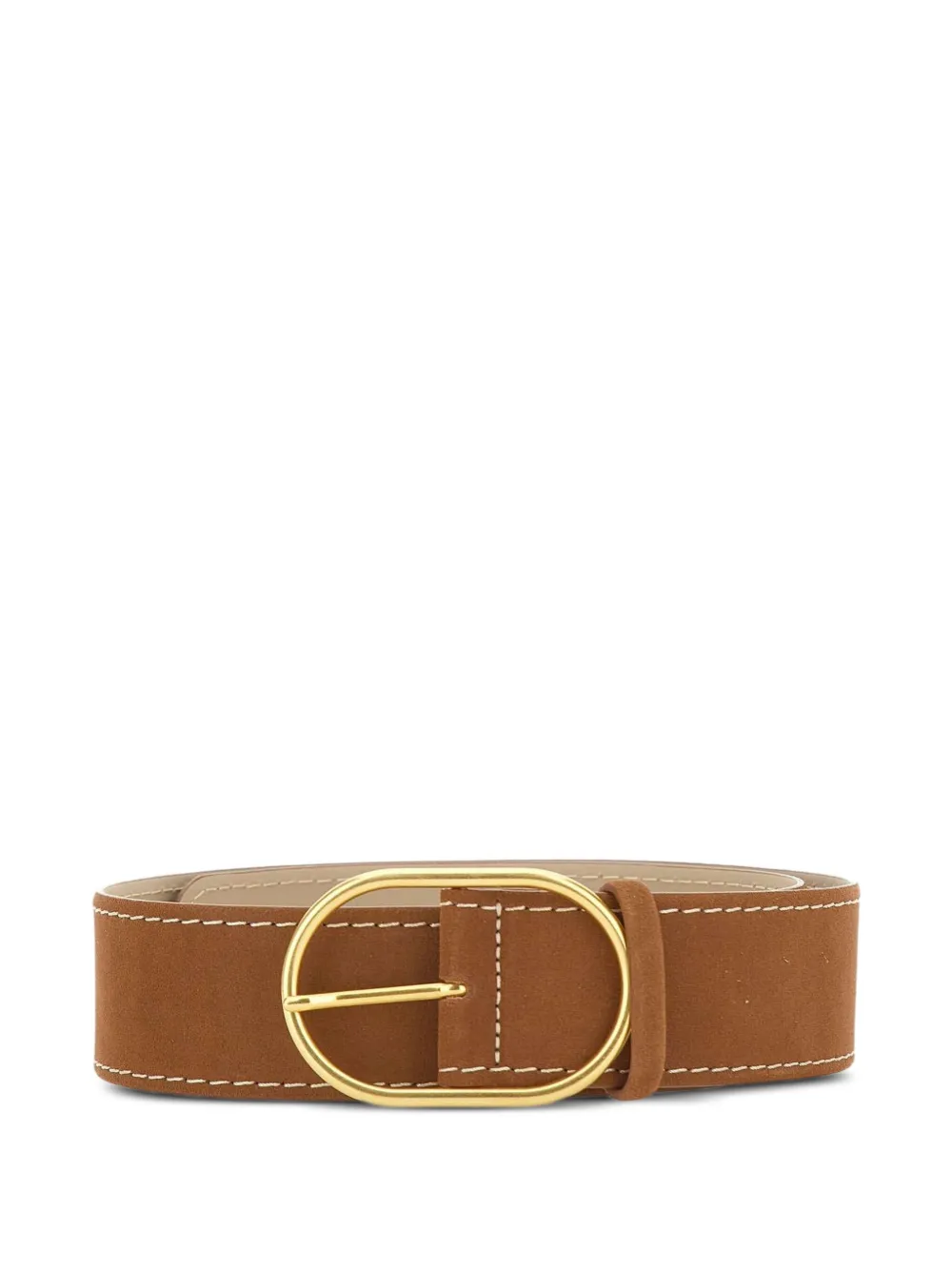GIANNI CHIARINI oval-buckle suede belt Bruin
