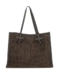 MARCELLA CLUB crocodile-effect tote bag - Brown